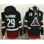 Men's Colorado Avalanche #29 Nathan MacKinnon NEW Navy Blue Stitched NHL Old Tim Hockey Hoodie