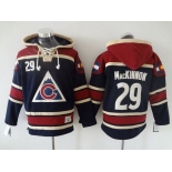 Men's Colorado Avalanche #29 Nathan MacKinnon Old Time Hockey 2015 Navy Blue Hoodie