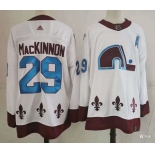 Men's Colorado Avalanche #29 Nathan MacKinnon White Adidas 2020-21 Stitched NHL Jersey