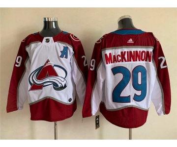 Men's Colorado Avalanche #29 Nathan MacKinnon With A Ptach White Stitched Jersey