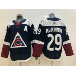 New AD Men's Colorado Avalanche #29 Nathan MacKinnon Hockey Dark Blue Jersey