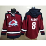 Men's Colorado Avalanche #8 Cale Makar NEW Dark Red Stitched Hoodie