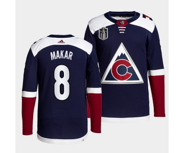 Men's Colorado Avalanche #8 Cale Makar Navy 2022 Stanley Cup Final Patch Stitched Jersey