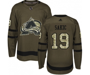 Adidas Avalanche #19 Joe Sakic Green Salute to Service Stitched Youth NHL Jersey