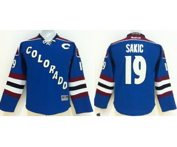 Colorado Avalanche #19 Joe Sakic Blue Third Kids Jersey