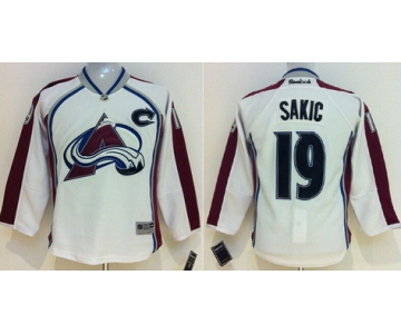 Colorado Avalanche #19 Joe Sakic White Kids Jersey