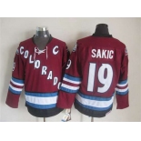 Men's Colorado Avalanche #19 Joe Sakic 2001-02 Red CCM Vintage Throwback Jersey