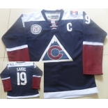 Men's Colorado Avalanche #19 Joe Sakic Reebok Navy Blue 20th Alternate Premier Jersey