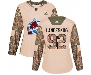 Adidas Colorado Avalanche #92 Gabriel Landeskog Camo Authentic 2017 Veterans Day Women's Stitched NHL Jersey