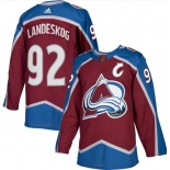 Men's Colorado Avalanche #92 Gabriel Landeskog Burgundy With C Patch Stitched Jersey