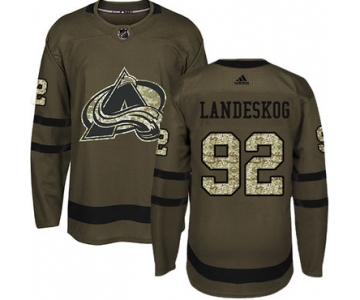 Men's Colorado Avalanche #92 Gabriel Landeskog Green Salute to Service Stitched NHL Adidas Jersey