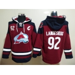 Men's Colorado Avalanche #92 Gabriel Landeskog NEW Dark Red Stitched Hoodie