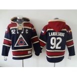 Men's Colorado Avalanche #92 Gabriel Landeskog Old Time Hockey 2015 Navy Blue Hoodie