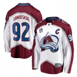 Men's Colorado Avalanche #92 Gabriel Landeskog White 2022 Stanley Cup Final Patch Stitched Jersey