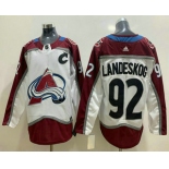 Men's Colorado Avalanche #92 Gabriel Landeskog White Adidas Stitched NHL Jersey