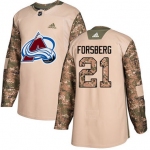 Adidas Avalanche #21 Peter Forsberg Camo Authentic 2017 Veterans Day Stitched NHL Jersey