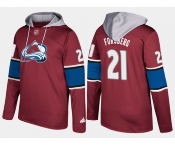 Adidas Colorado Avalanche 21 Peter Forsberg Retired Burgundy Name And Number Hoodie