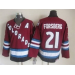 Men's Colorado Avalanche #21 Peter Forsberg 2001-02 Red CCM Vintage Throwback Jersey