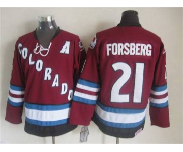 Men's Colorado Avalanche #21 Peter Forsberg 2001-02 Red CCM Vintage Throwback Jersey