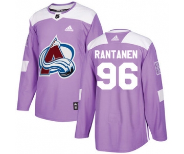 Adidas Avalanche #96 Mikko Rantanen Purple Authentic Fights Cancer Stitched Youth NHL Jersey
