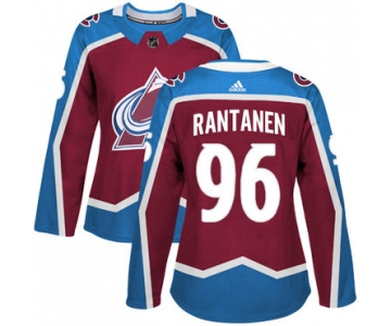Adidas Colorado Avalanche #96 Mikko Rantanen Burgundy Home Authentic Women's Stitched NHL Jersey