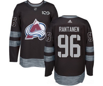 Men's Colorado Avalanche #96 Mikko Rantanen Black 100th Anniversary Stitched NHL 2017 adidas Hockey Jersey