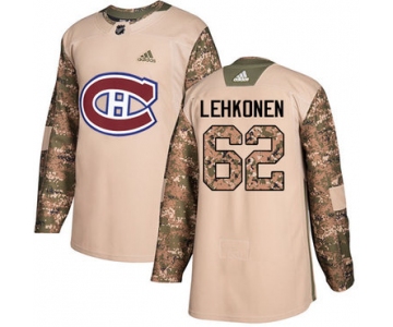Adidas Canadiens #62 Artturi Lehkonen Camo Authentic 2017 Veterans Day Stitched NHL Jersey