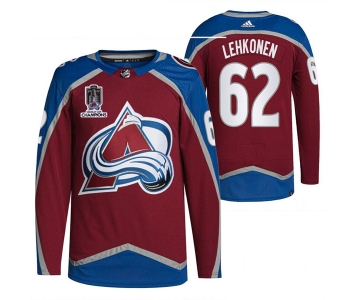 Men's Colorado Avalanche #62 Artturi Lehkonen 2022 Stanley Cup Champions Patch Stitched Jersey