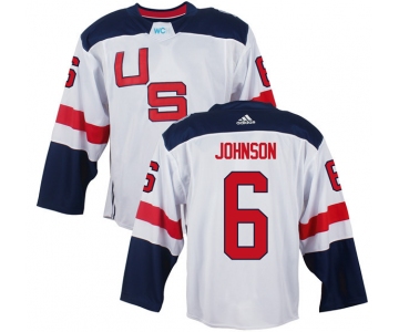 Men's Team USA #6 Erik Johnson White 2016 World Cup of Hockey Game Jersey