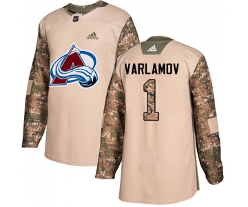 Adidas Avalanche #1 Semyon Varlamov Camo Authentic 2017 Veterans Day Stitched NHL Jersey