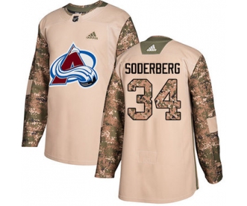 Adidas Avalanche #34 Carl Soderberg Camo Authentic 2017 Veterans Day Stitched NHL Jersey