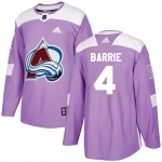 Adidas Avalanche #4 Tyson Barrie Purple Authentic Fights Cancer Stitched NHL Jersey