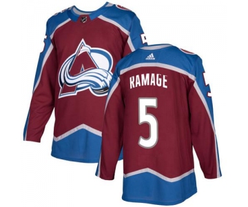 Adidas Colorado Avalanche #5 Rob Ramage Burgundy Home Authentic Stitched NHL Jersey