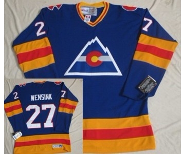 Colorado Avalanche #27 John Wensink Blue Throwback CCM Jersey