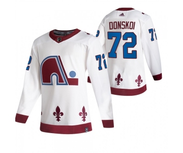 Colorado Avalanche #72 Joonas Donskoi White Men's Adidas 2020-21 Reverse Retro Alternate NHL Jersey