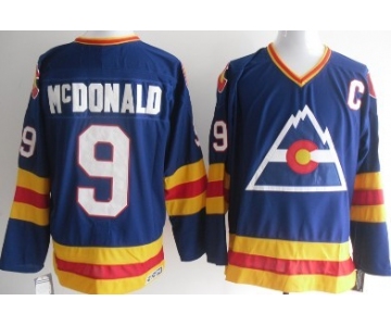 Colorado Avalanche #9 Joey MacDonald Blue Throwback CCM Jersey