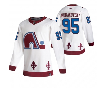 Colorado Avalanche #95 Andre Burakovsky White Men's Adidas 2020-21 Reverse Retro Alternate NHL Jersey