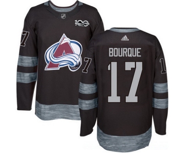 Men's Colorado Avalanche #17 Rene Bourque Black 100th Anniversary Stitched NHL 2017 adidas Hockey Jersey