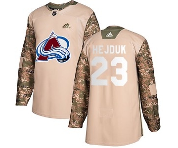 Men's Colorado Avalanche #23 Milan Hejduk Adidas Authentic Veterans Day Practice Camo Jersey