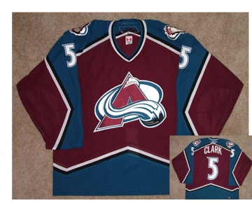 Men's Colorado Avalanche #5 Brett Clark Game Worn Reebok Jersey