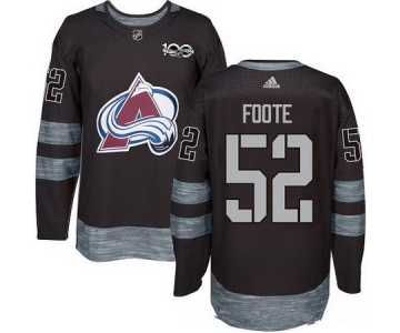Men's Colorado Avalanche #52 Adam Foote Black 100th Anniversary Stitched NHL 2017 adidas Hockey Jersey