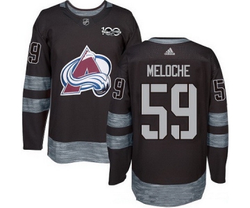 Men's Colorado Avalanche #59 Nicolas Meloche Black 100th Anniversary Stitched NHL 2017 adidas Hockey Jersey