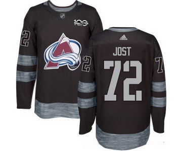 Men's Colorado Avalanche #72 Tyson Jost Black 100th Anniversary Stitched NHL 2017 adidas Hockey Jersey