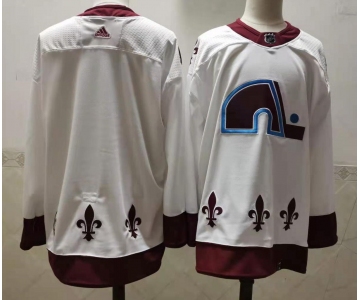 Men's Colorado Avalanche Blank White 2021 Retro Stitched NHL Jersey
