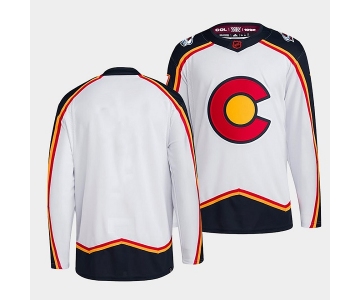 Men's Colorado Avalanche Blank White 2022-23 Reverse Retro Stitched Jersey