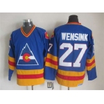 Men's Colorado Rockies #27 John Wensink 1977-78 Blue CCM Vintage Throwback Jersey