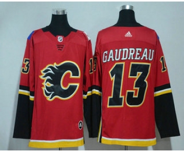 Men's Calgary Flames #13 Johnny Gaudreau Red Home 2017-2018 Hockey Stitched NHL Jersey