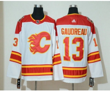 Men's Calgary Flames #13 Johnny Gaudreau White 2019 Heritage Classic Adidas Stitched NHL Jersey