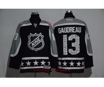 Men's Pacific Division Calgary Flames #13 Johnny Gaudreau Reebok Black 2017 NHL All-Star Stitched Ice Hockey Jersey