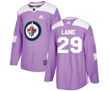 Adidas Jets #29 Patrik Laine Purple Authentic Fights Cancer Stitched NHL Jersey